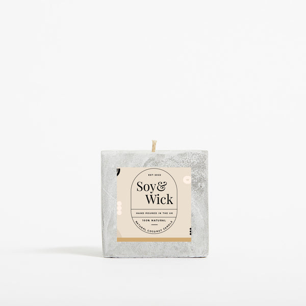 Aromatherapy Soy Candle in 6cm Concrete Pot - Marble - SM-003-01