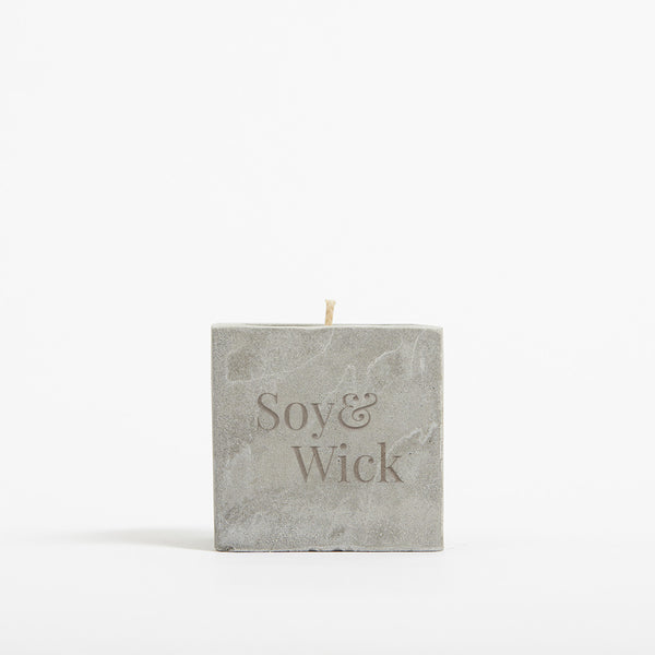 Aromatherapy Soy Candle in 6cm Concrete Pot - Grey - Printed - SM-003-03