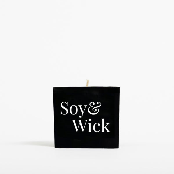 Aromatherapy Soy Candle in 6cm Aluminium Pot - Black - Printed - SM-003-12