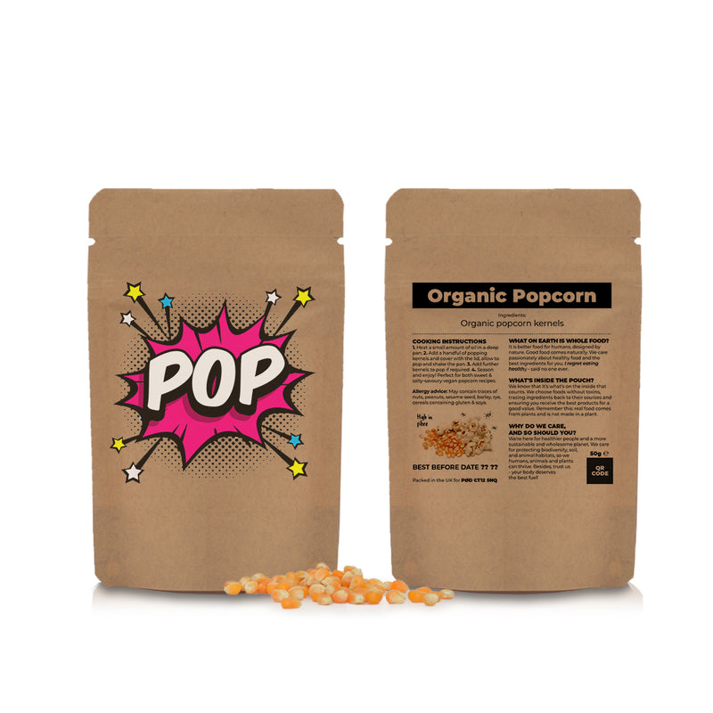 Organic Popcorn Kernels Powch™ - Kraft - SM-055-12