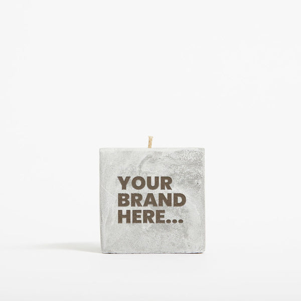 Small Concrete Vegan Candle - Engraved